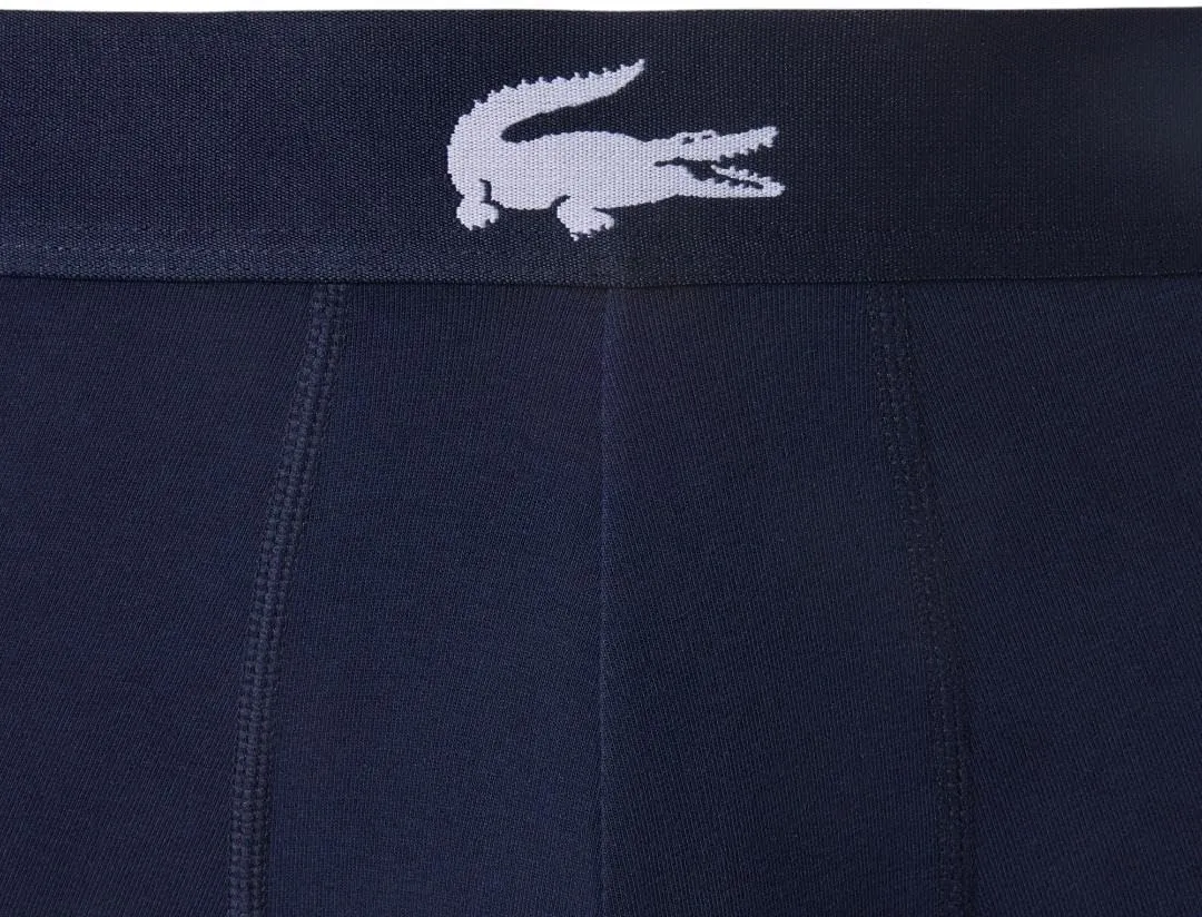 Lacoste Men's Cotton Stretch Big Croc Print Trunks, 3-Pack