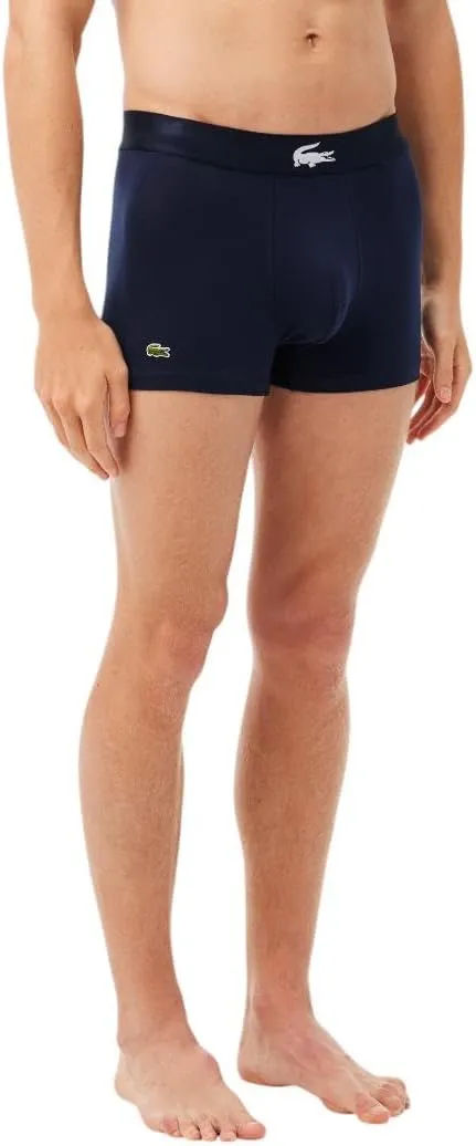 Lacoste Men's Cotton Stretch Big Croc Print Trunks, 3-Pack