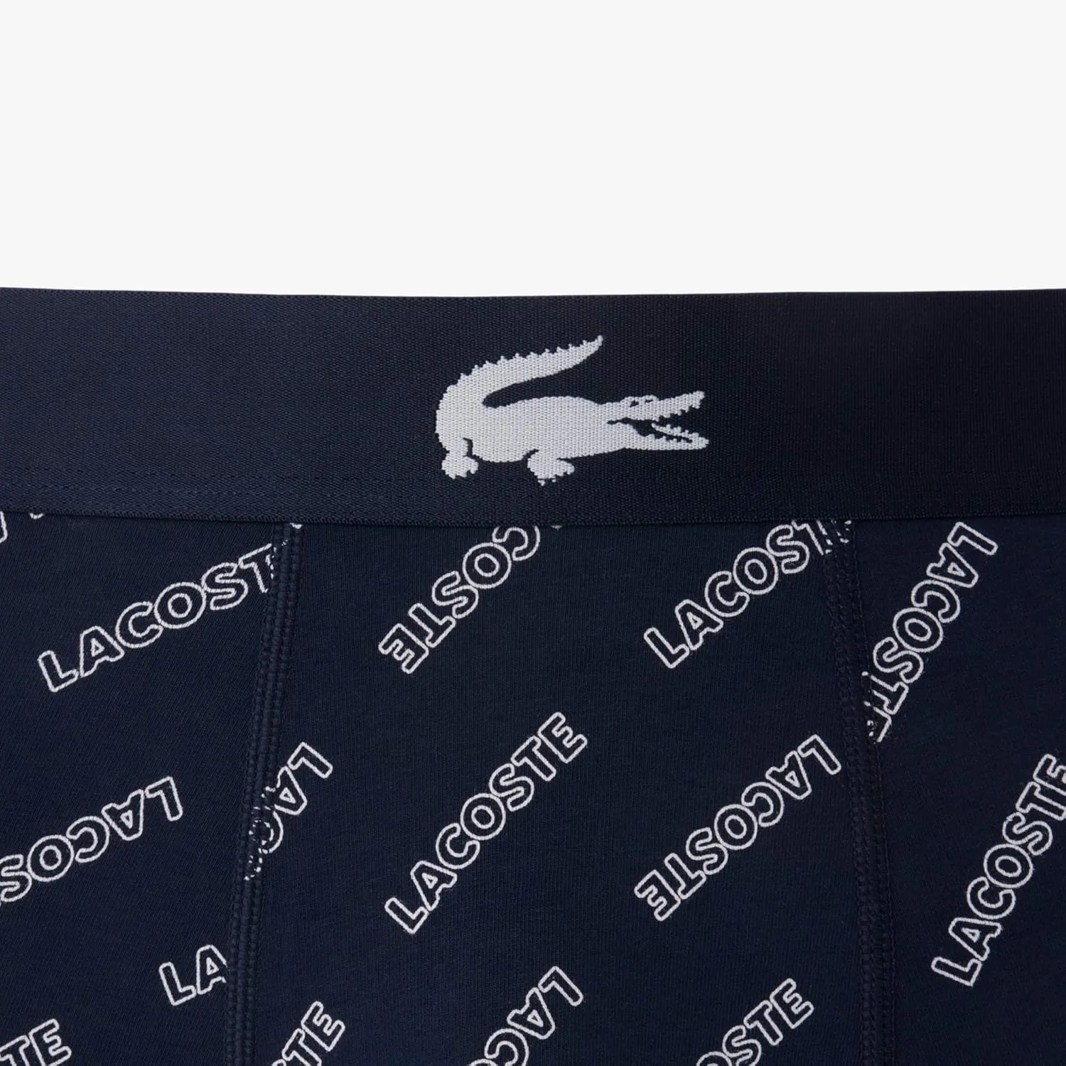 Lacoste Men's Cotton Stretch Lacoste Diagonal Print Boxer Briefs, 3-Pack