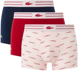 Lacoste Men's Cotton Stretch Lacoste Diagonal Print Trunks, 3-Pack