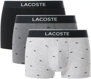 Lacoste Men's Cotton Stretch Mini Croc Print Trunks, 3-Pack