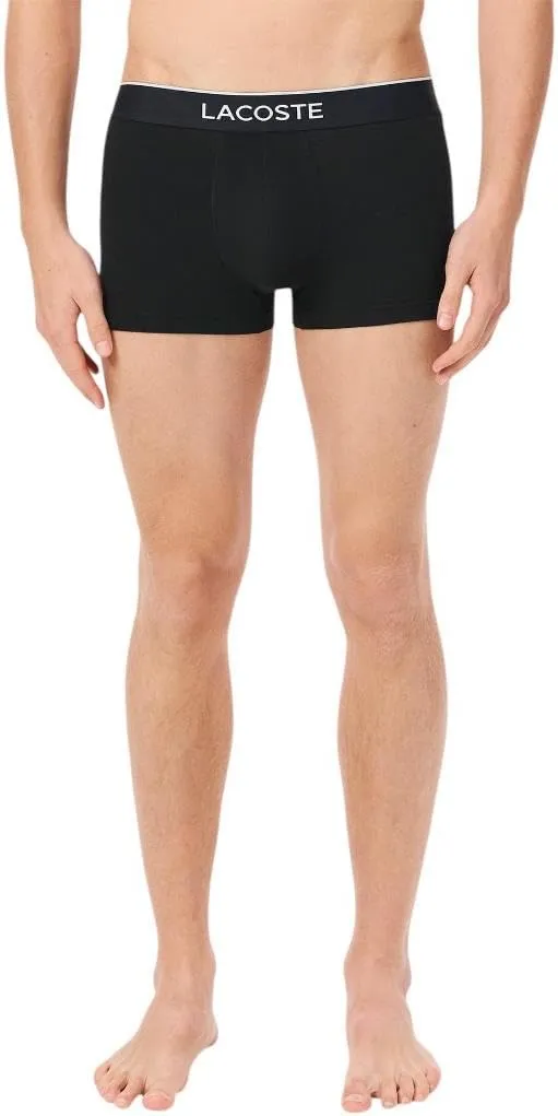 Lacoste Men's Cotton Stretch Mini Croc Print Trunks, 3-Pack
