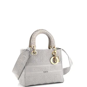 Lady D-Lite Bag Cannage Embroidered Canvas Medium