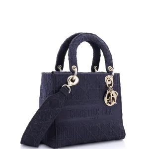 Lady D-Lite Bag Cannage Embroidered Canvas Medium