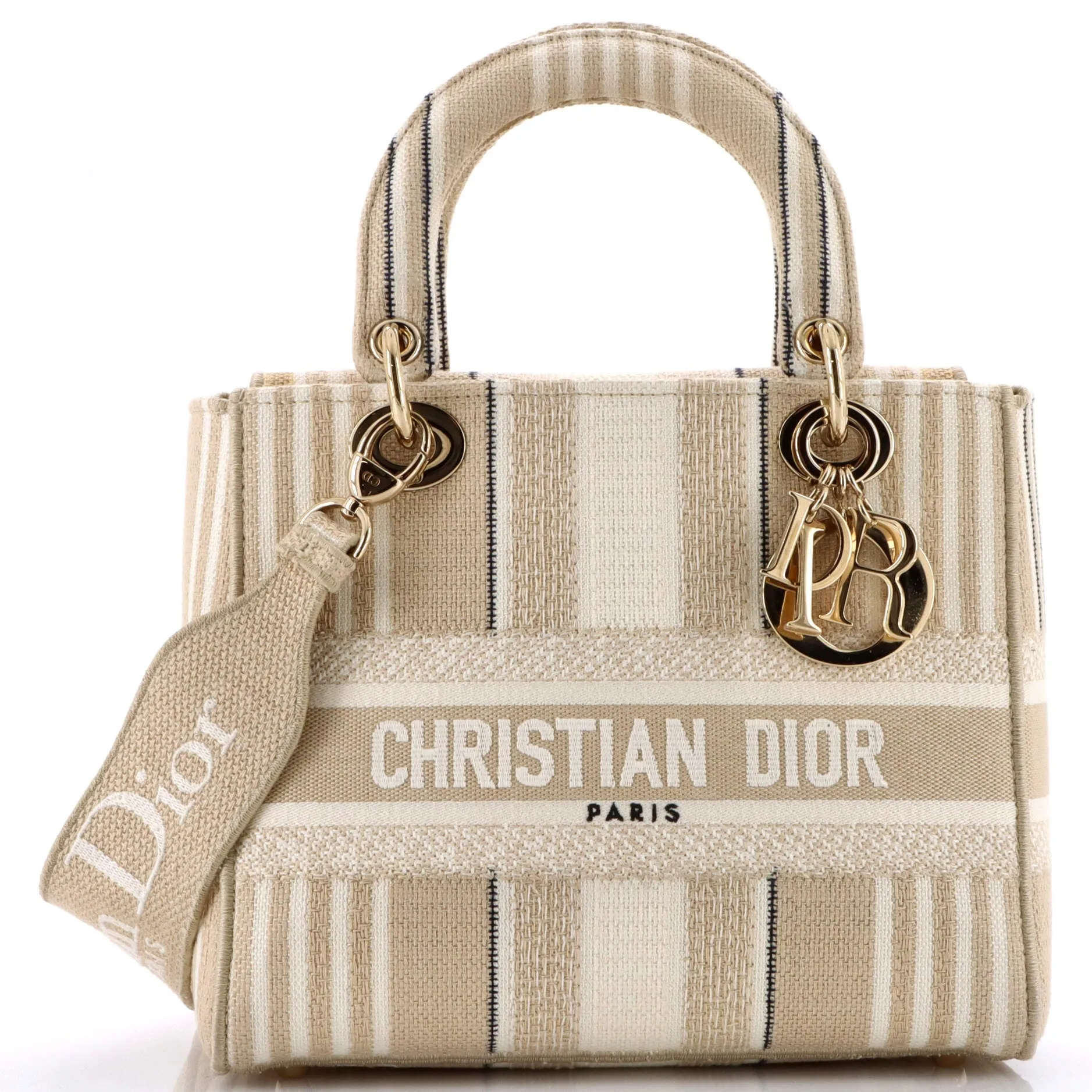 Lady D-Lite Bag Embroidered Canvas Medium