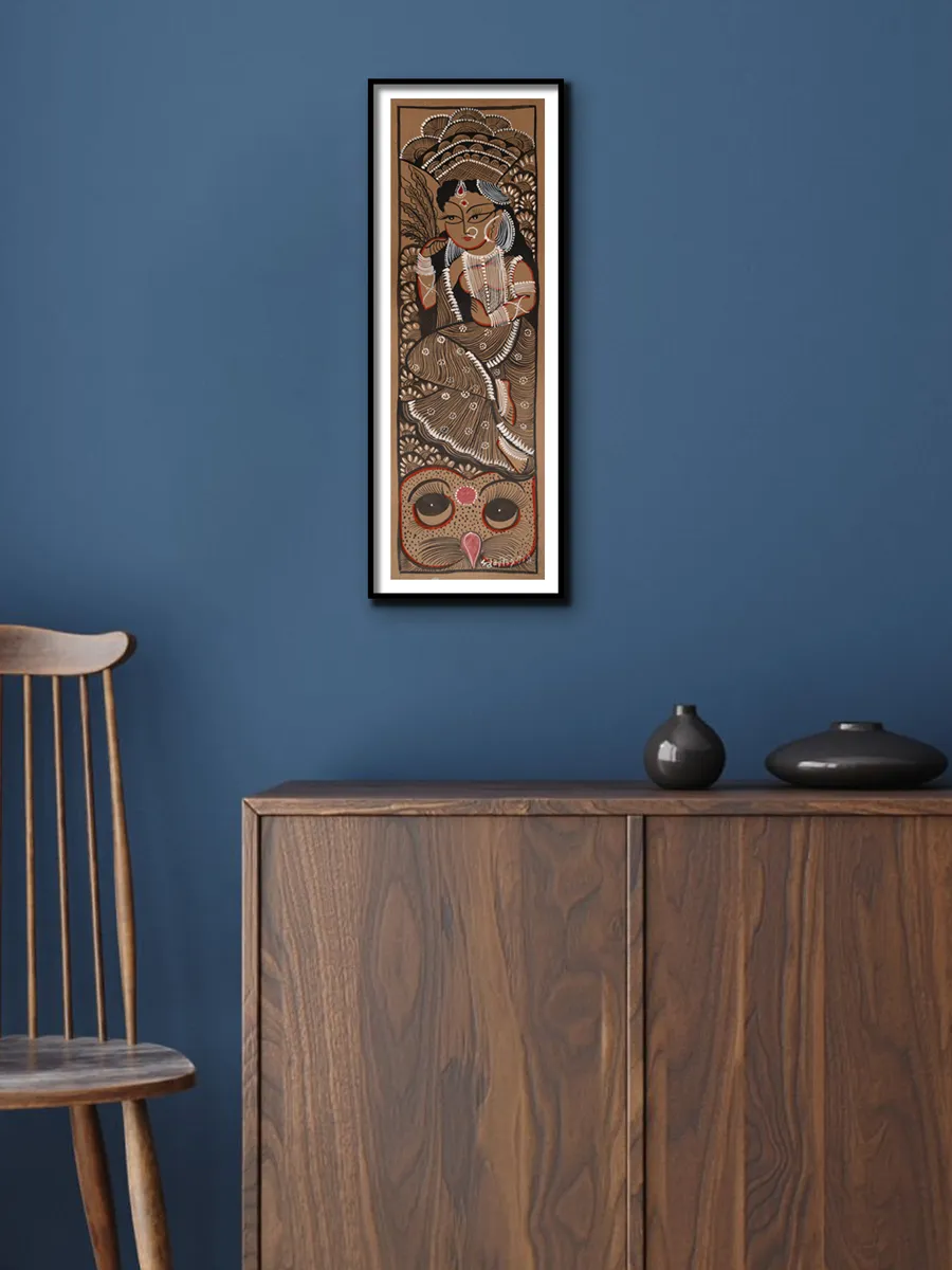 Lakshmi and her Owl: Bengal Pattachitra by Swarna Chitrakar