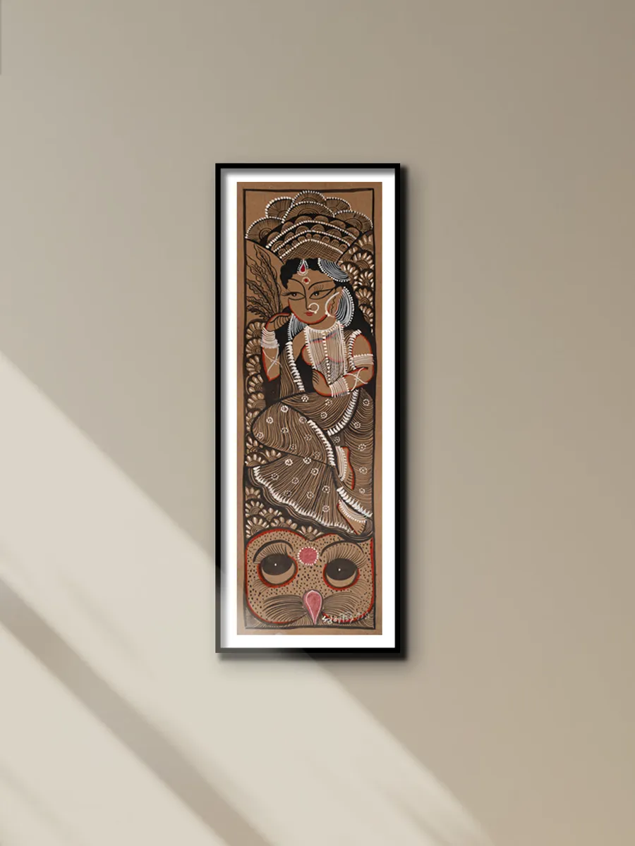 Lakshmi and her Owl: Bengal Pattachitra by Swarna Chitrakar