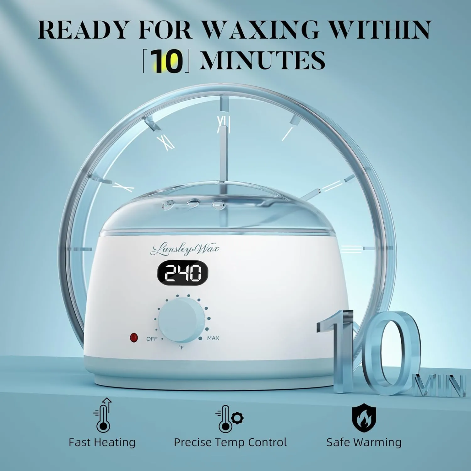 LANSLEYWAX Digital Waxing Kit for Women Men 2025 Upgraded-Blue Wax Machine with 39 Accessories-Hard Wax Kit for Bikini Brazilian Face Sensitive Skin, Waxing Heater Hair Removal for Home/Salon Use