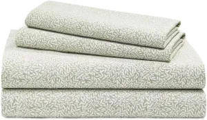 Lauren Ralph Lauren Leaf Print 230-Thread-Count 100% Cotton 4 pc Sheet Set (Green, King)