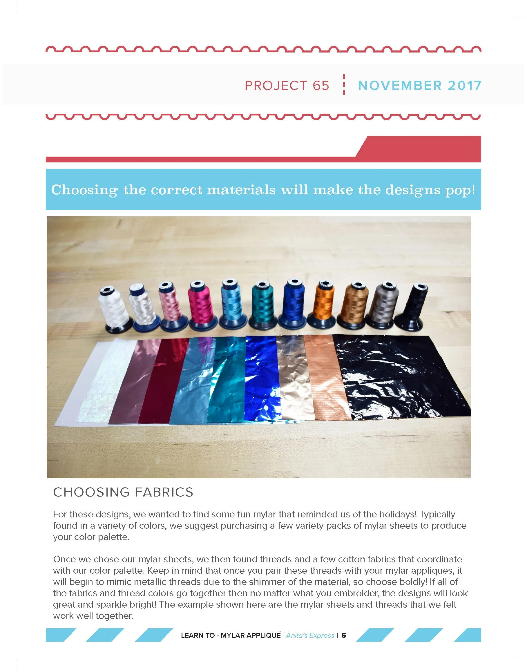 Learn to Mylar Appliqué