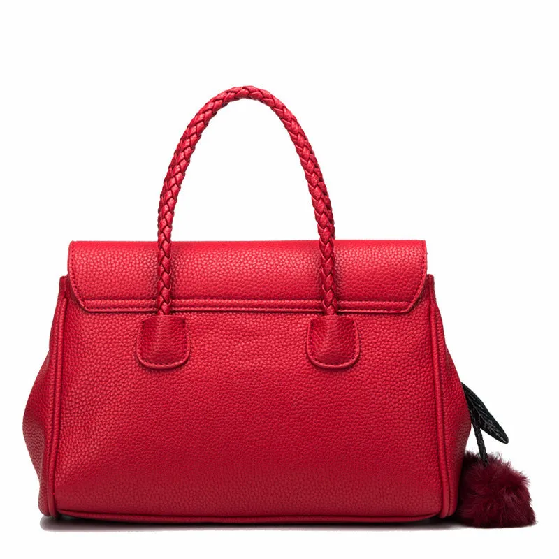 Leather Handbags Lychee pattern handbag