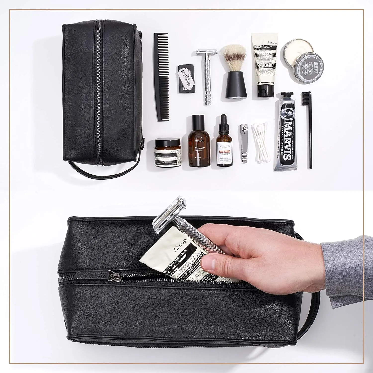 Leather Toiletry Bag for Men, Gift For Men, Mens Travel Bag Toiletry, Leather Shaving Bag, Leather Dopp Kit for Men, Mens Leather Toiletry Bag, Mens Travel Toiletry Bag, Hygiene & Grooming Kit