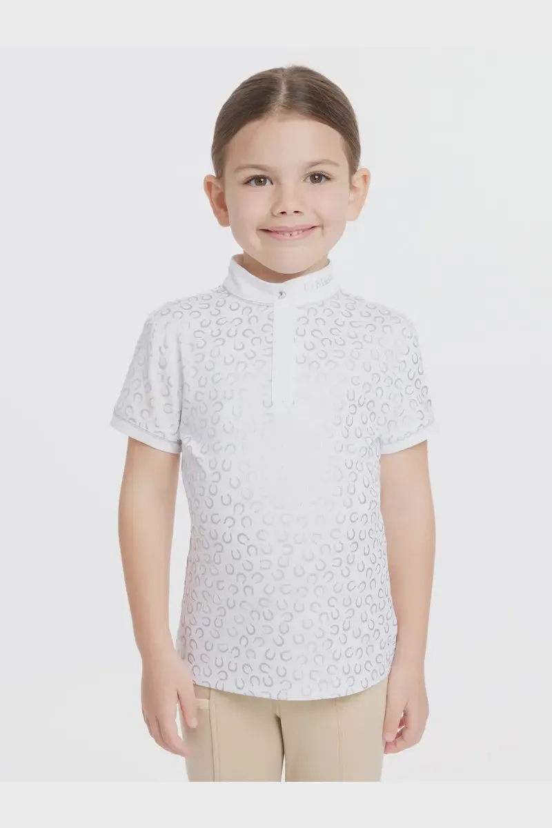 LeMieux Mini Bella Show Shirt White with Horseshoes