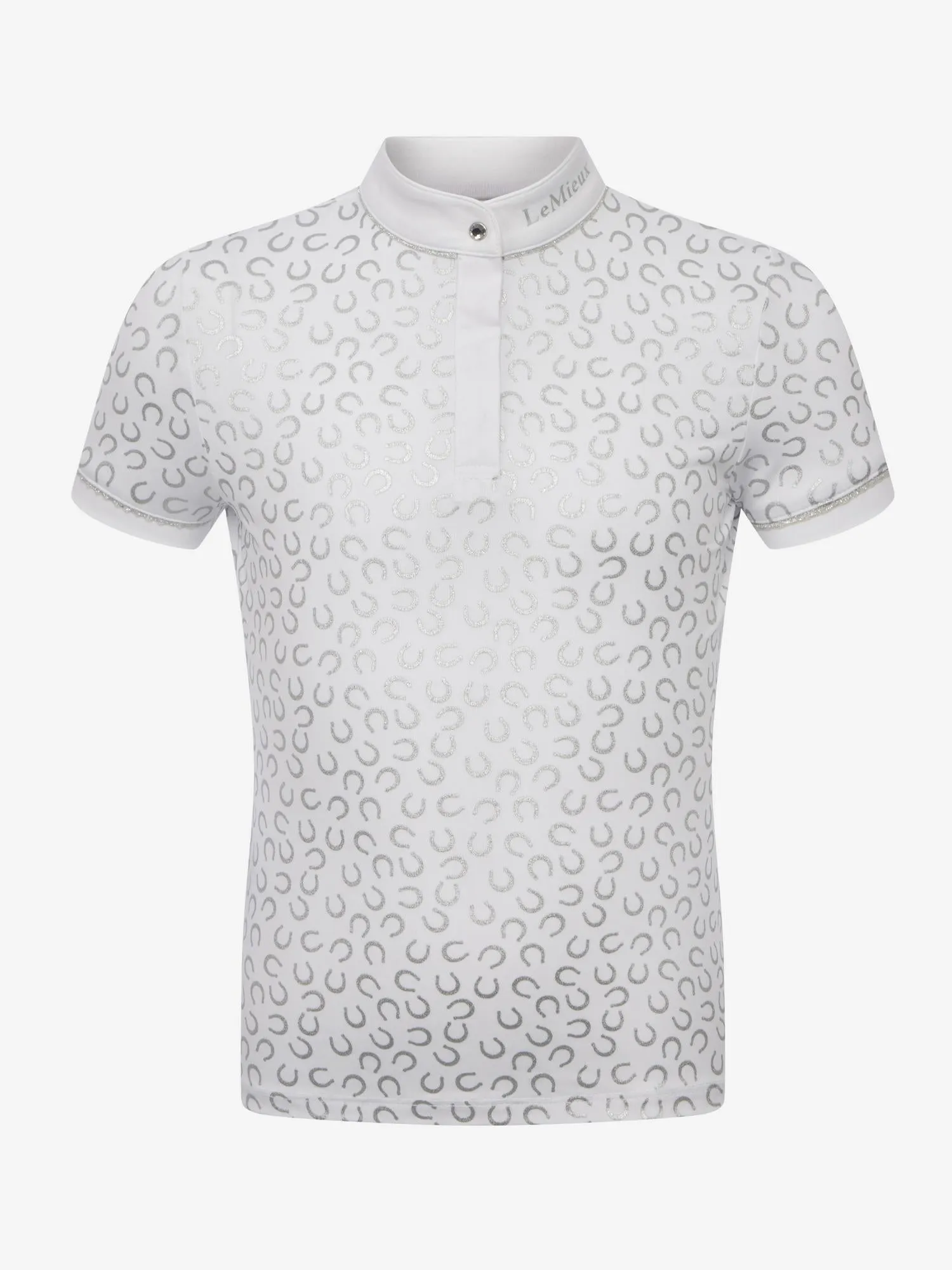 LeMieux Young Rider Mini Bella Show Shirt White/Horseshoes