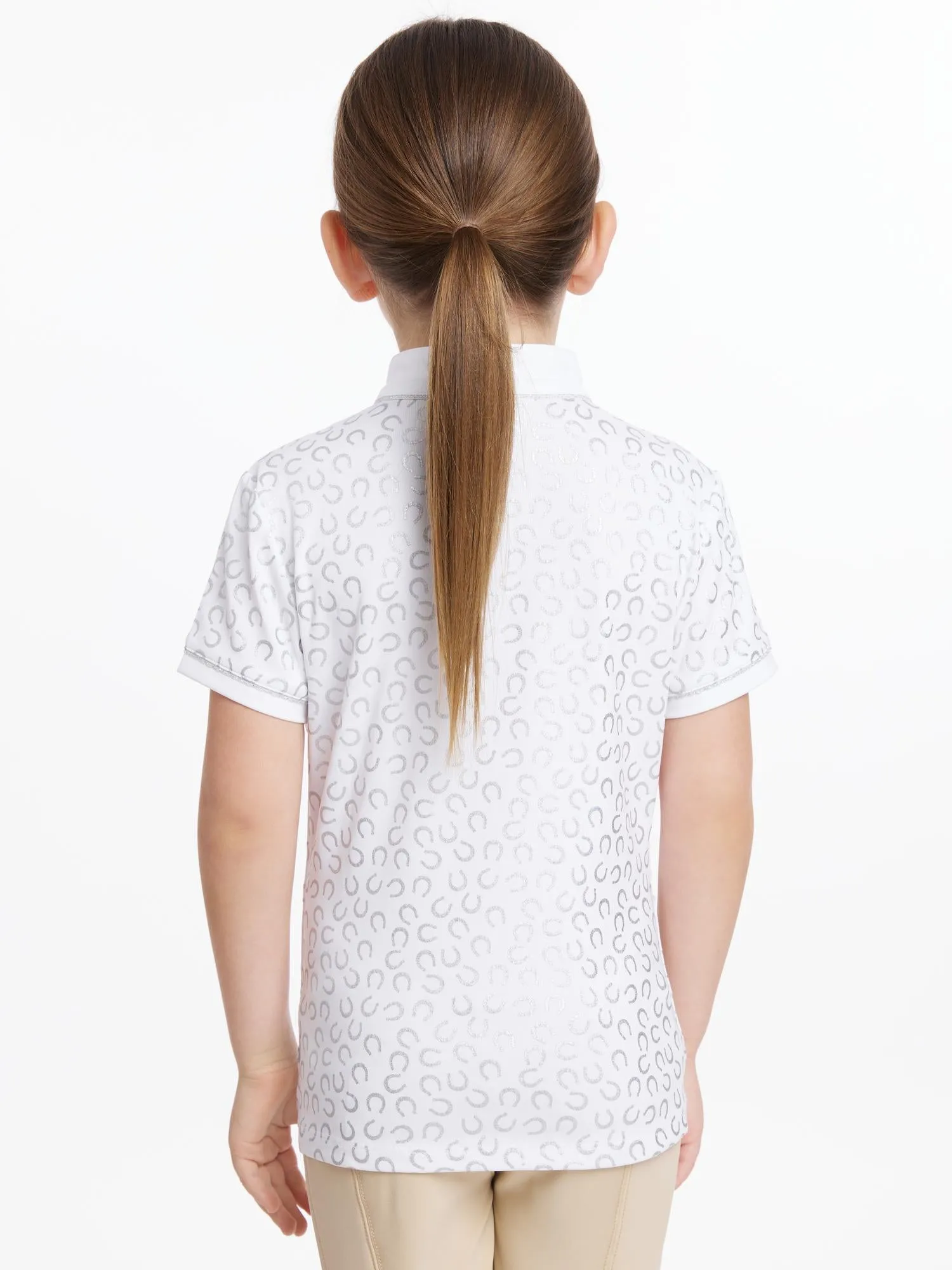 LeMieux Young Rider Mini Bella Show Shirt White/Horseshoes