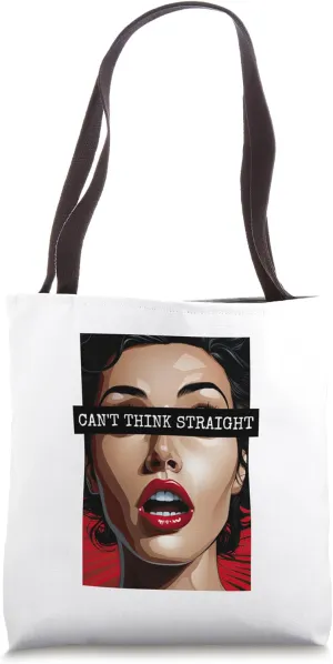 Lesbian Lust Can't Think Straight Glossy Lips Queer Pop Art Tote Bag