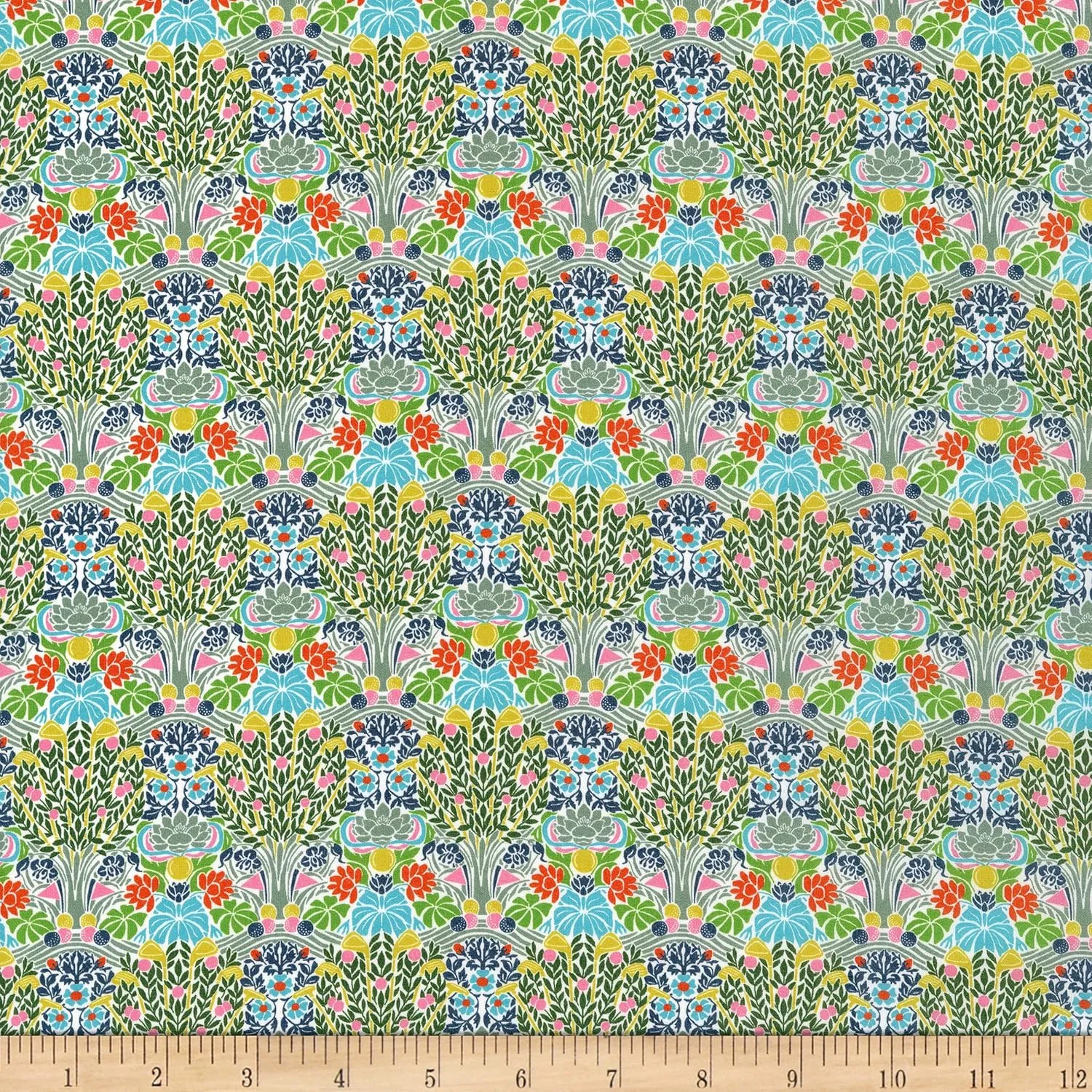 Liberty Fabrics Tana Lawn Club Nouveau, Green Yellow Yard