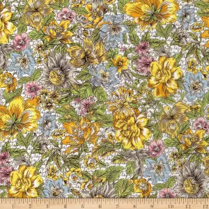 Liberty Fabrics Tana Lawn Floral Anthem, Yellow