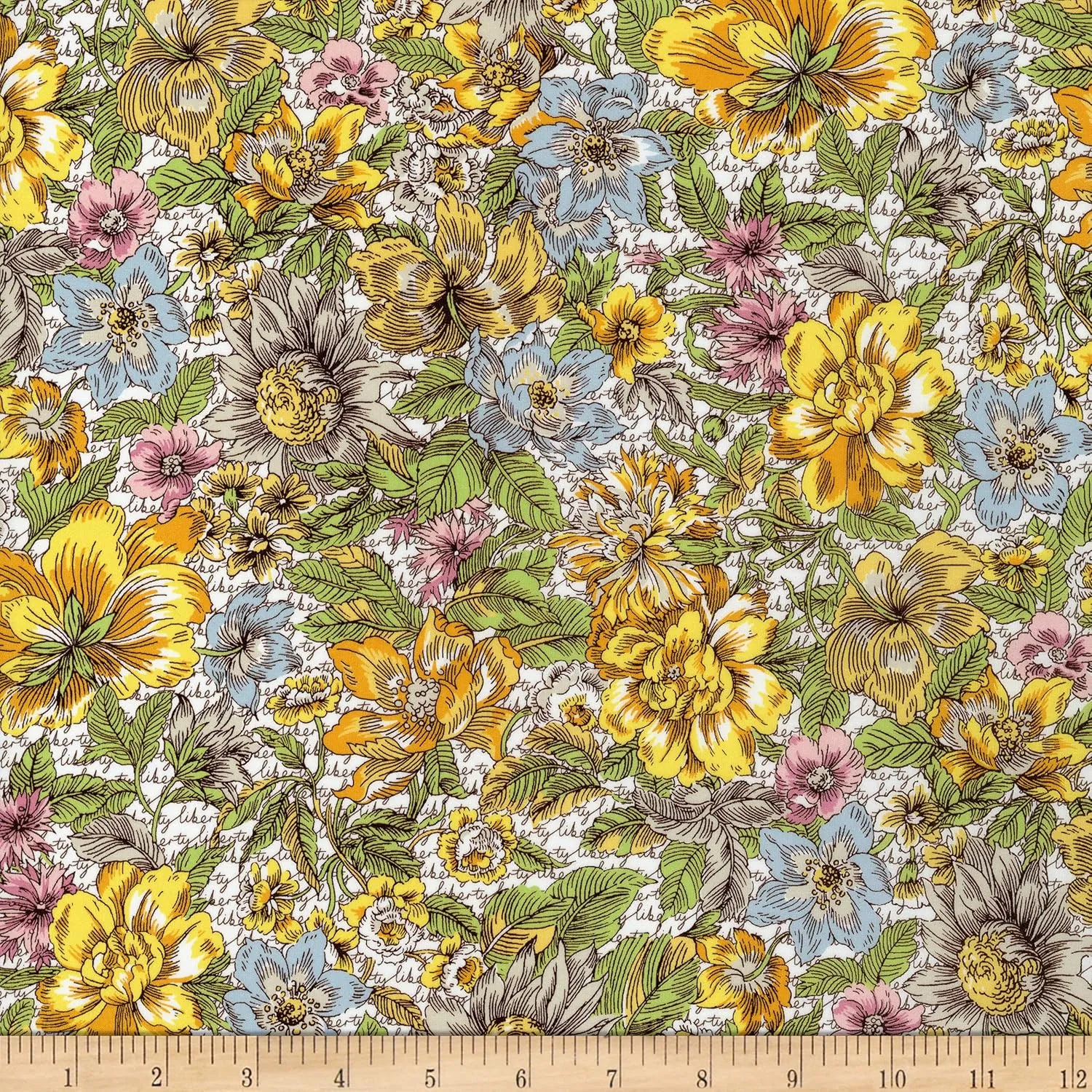 Liberty Fabrics Tana Lawn Floral Anthem, Yellow