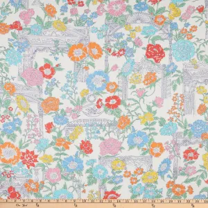Liberty Fabrics Tana Lawn Mary White/Multi, Fabric by The Yard