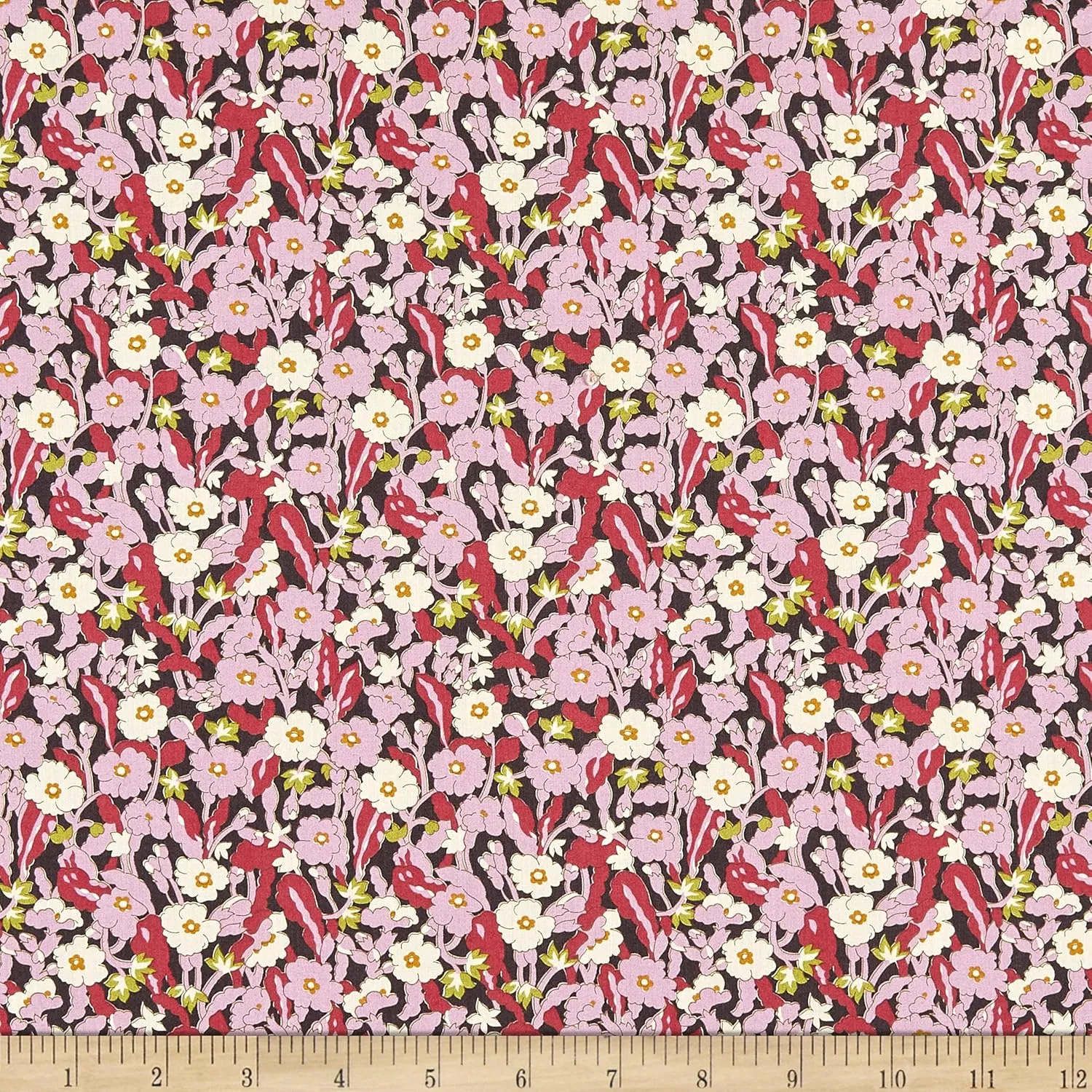 Liberty Fabrics Tana Lawn Primrose Path Pink Multi, Fabric by the Yard