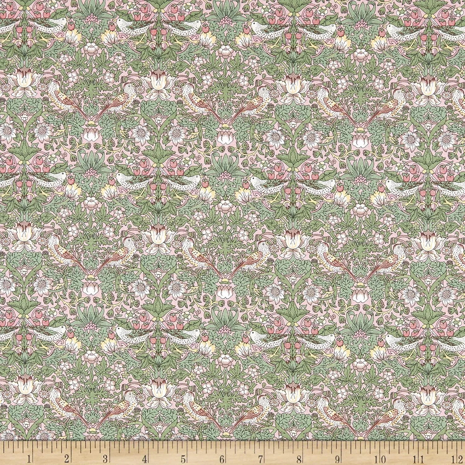 Liberty Fabrics Tana Lawn Strawberry Thief Spring, Pink/Green Multi
