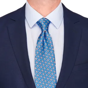 Light Blue Hexagon Silk Tie