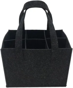 Lightweight Foldable For Travel Wine Bottle Bag With Carry Handle Picnic Tear Resistant Waterproof 6 Compartments BBQ Party(Black)