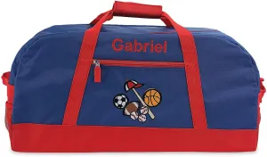 Lillian Vernon All Sports Personalized Medium Duffel Bag for Kids - Soccer, Basketball, Basketball, Boys Sports Bag 11 x 12 x 23 inches
