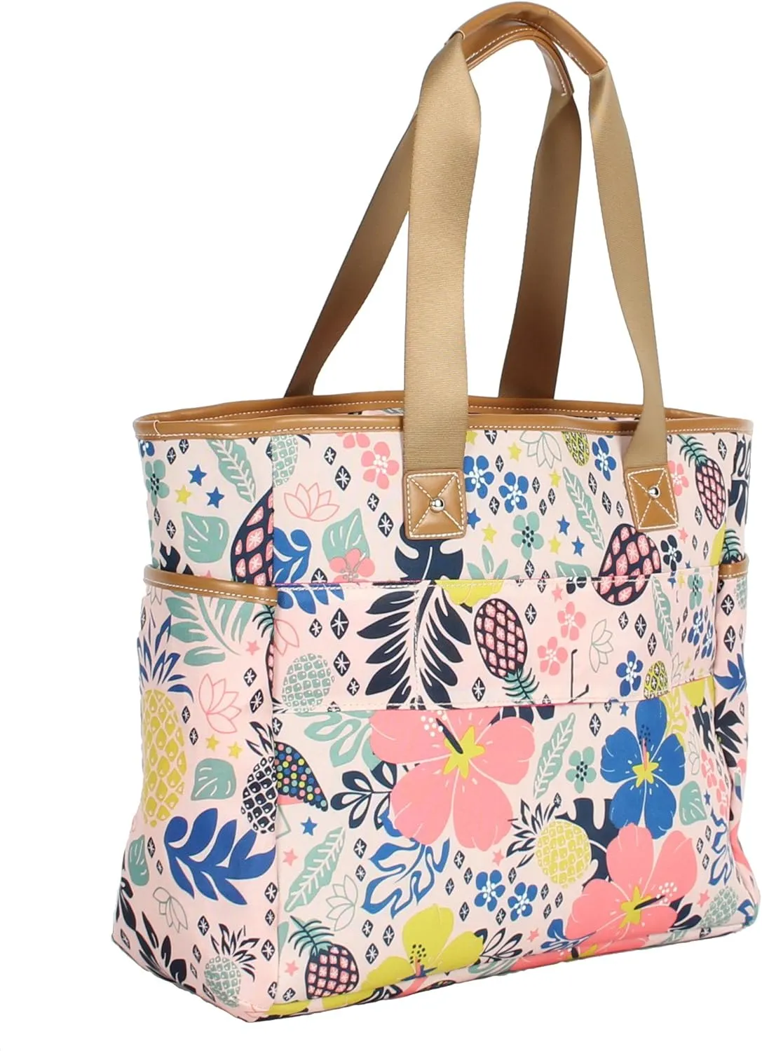 Lily Bloom Pattern Handbag for Women, Large Capacity Tote Bag Satchel Shoulder Bag