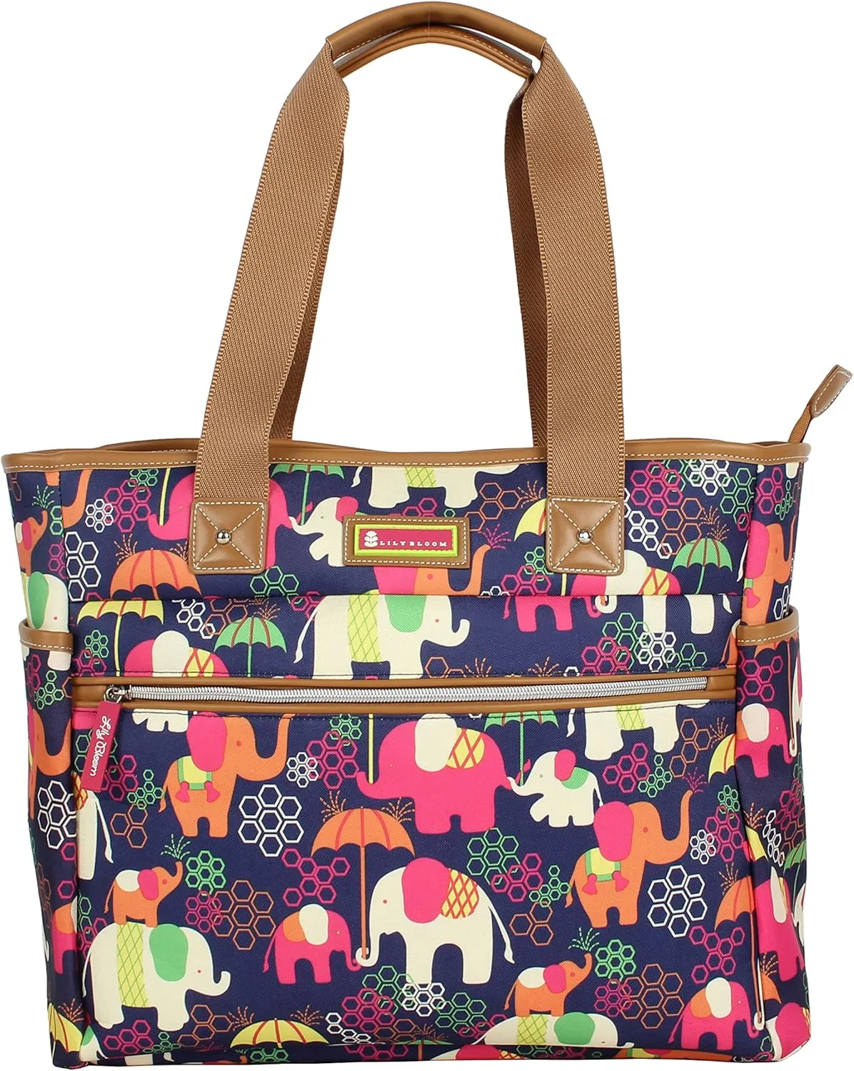 Lily Bloom Pattern Handbag for Women, Large Capacity Tote Bag Satchel Shoulder Bag