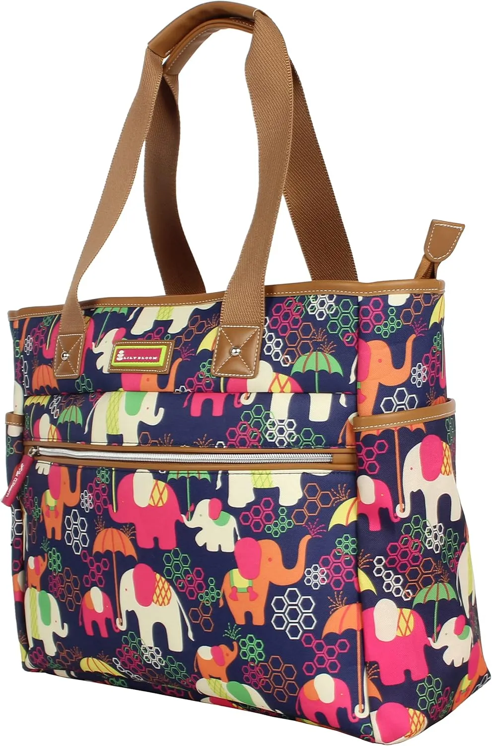 Lily Bloom Pattern Handbag for Women, Large Capacity Tote Bag Satchel Shoulder Bag