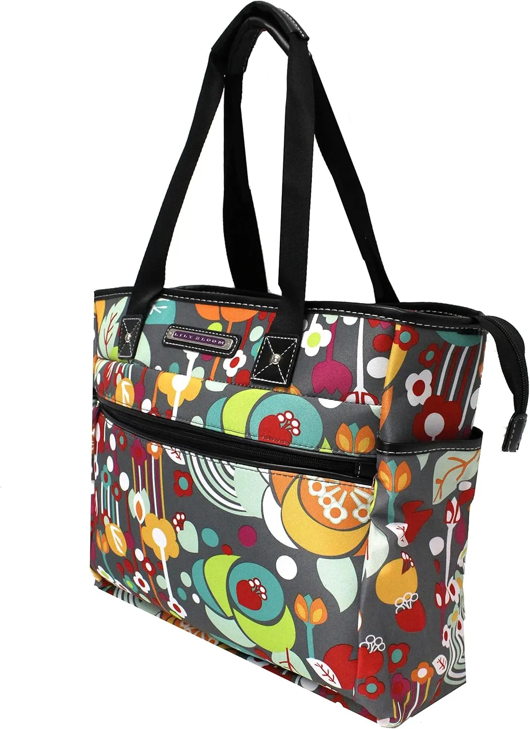 Lily Bloom Pattern Handbag for Women, Large Capacity Tote Bag Satchel Shoulder Bag