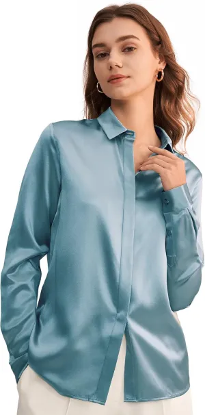 LilySilk Silk Blouse for Women 100% Pure Silk Long Sleeves Cool Smooth Tops