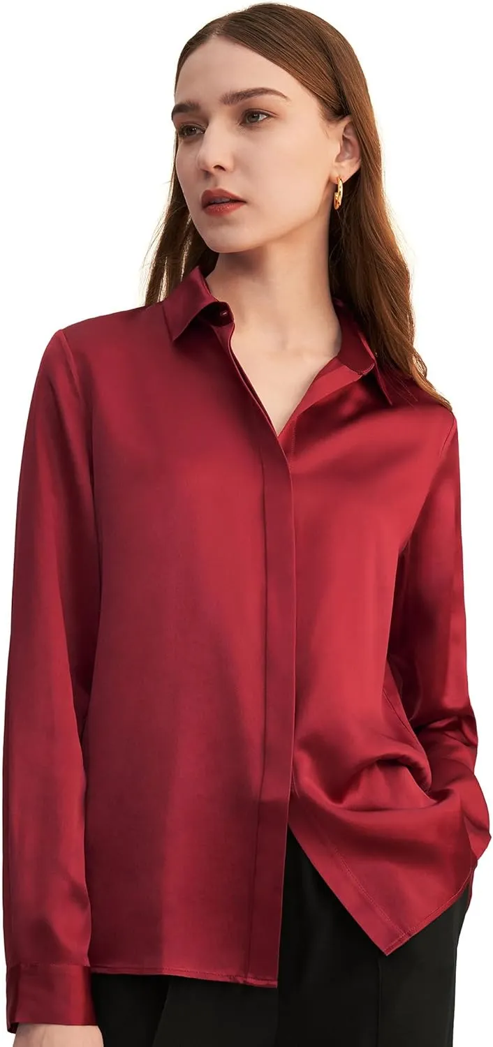 LilySilk Silk Blouse for Women 100% Pure Silk Long Sleeves Cool Smooth Tops