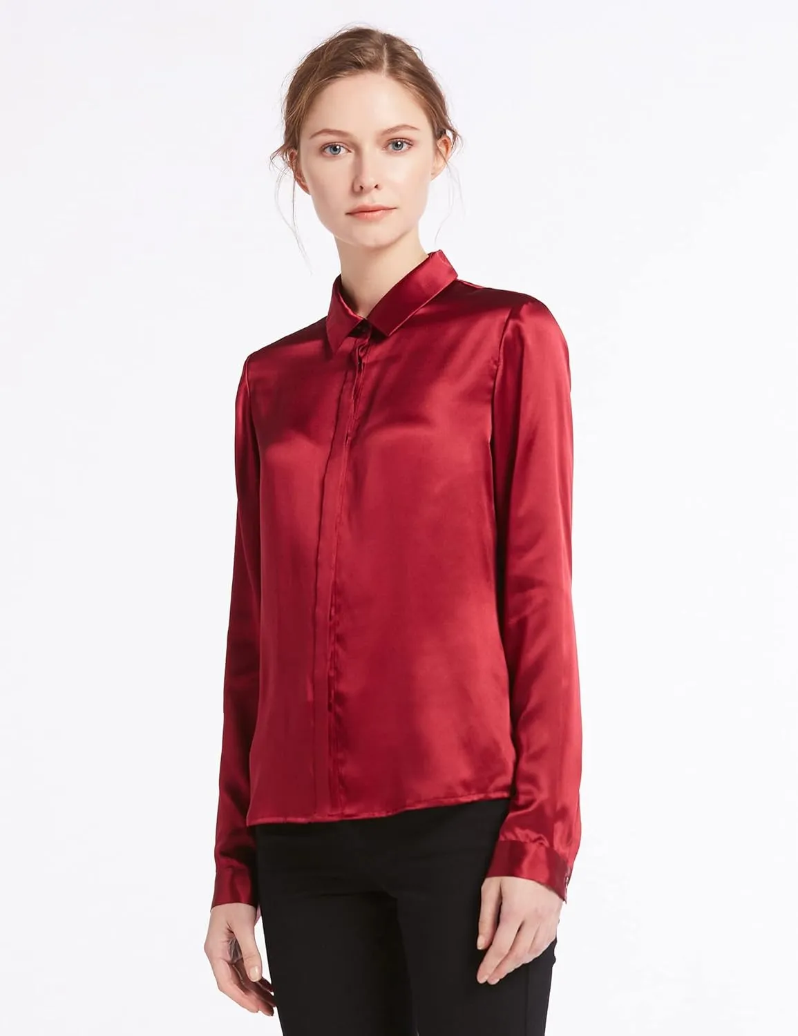 LilySilk Silk Blouse for Women 100% Pure Silk Long Sleeves Cool Smooth Tops