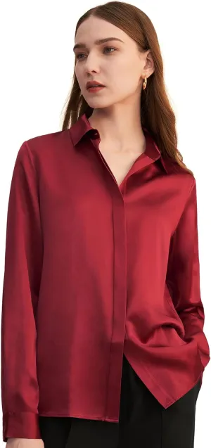 LilySilk Silk Blouse for Women 100% Pure Silk Long Sleeves Cool Smooth Tops