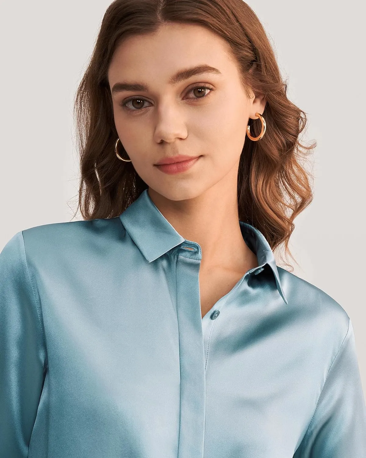 LilySilk Silk Blouse for Women 100% Pure Silk Long Sleeves Cool Smooth Tops