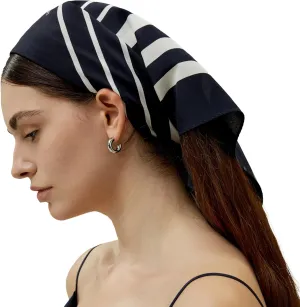 LilySilk Silk Headwear Square Scarf Women 100% Mulberry Silk Geometric Print Multi-Use Hair Scarves Neck Bag Accessory
