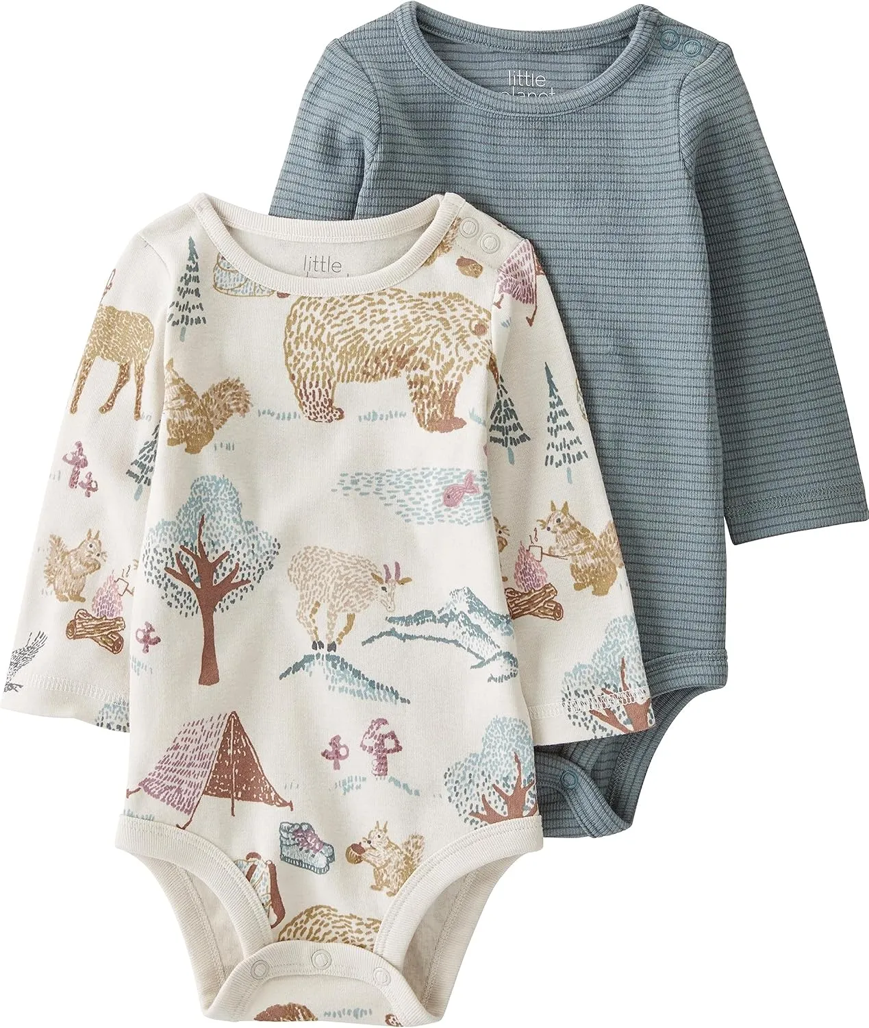 little planet by carter's Baby 2-Pack Organic Cotton Long-Sleeve Bodysuits