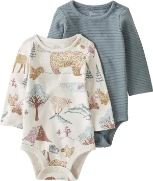 little planet by carter's Baby 2-Pack Organic Cotton Long-Sleeve Bodysuits