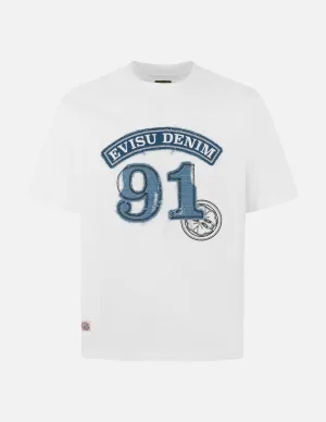 Logo and "91" Appliqué Embroidery Relax Fit T-shirt