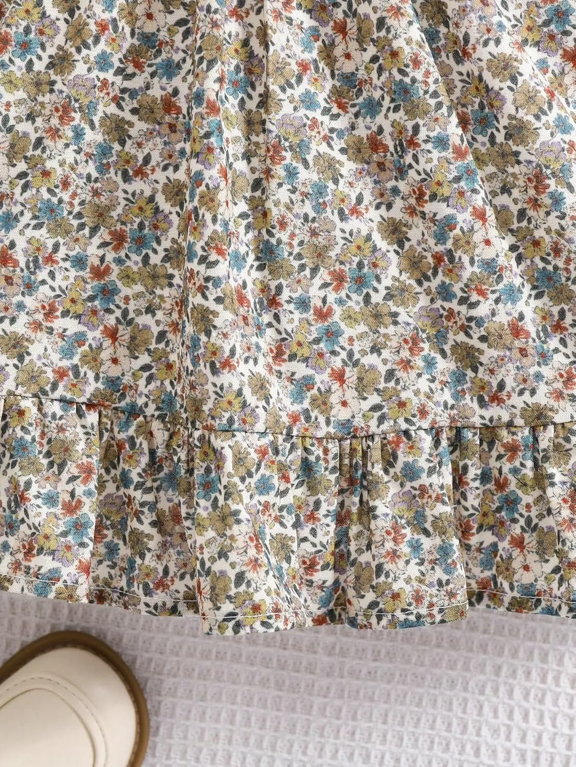 Long - Sleeve Floral Print Cotton Dress for Baby & Toddler Girls, 6 Months - 5 Years