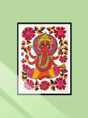 Lord Ganapathi in Madhubani by Izhar Ansari