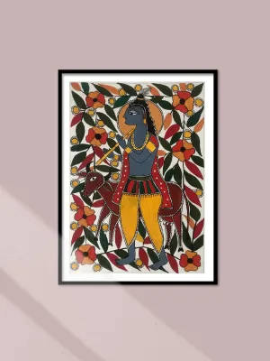 Lord Krishna in Madhubani by Izhar Ansari