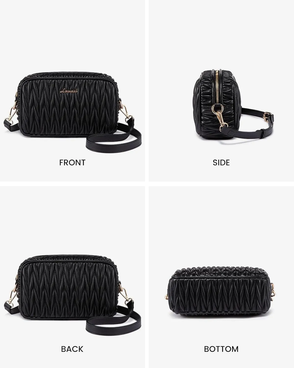 LOVEVOOK Quilted Crossbody Bags for Women, Small Trendy Leather Purse, Crossbody Purse with Adjustable Strap for Gift