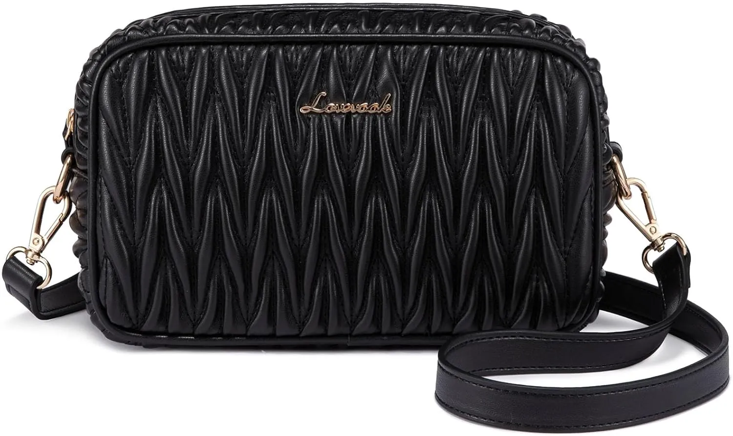 LOVEVOOK Quilted Crossbody Bags for Women, Small Trendy Leather Purse, Crossbody Purse with Adjustable Strap for Gift