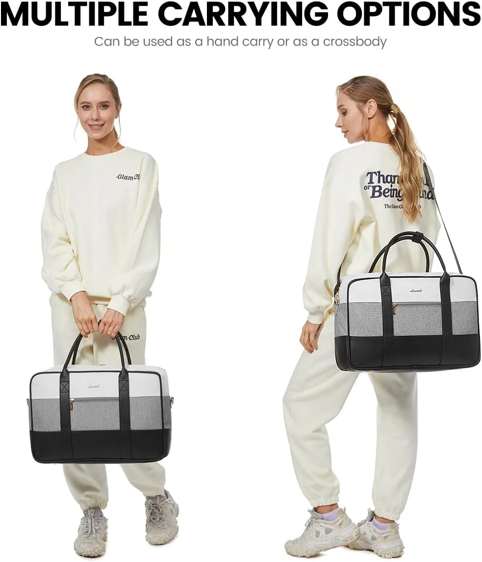 LOVEVOOK Weekender Travel Duffel Bag, Personal Item Duffle Bags for Women with Laptop Compartment, Overnight Bag with Toiletry Bag, Yoga Gym Bag with Wet Pocket, Hospital Bag for Labor and Delivery