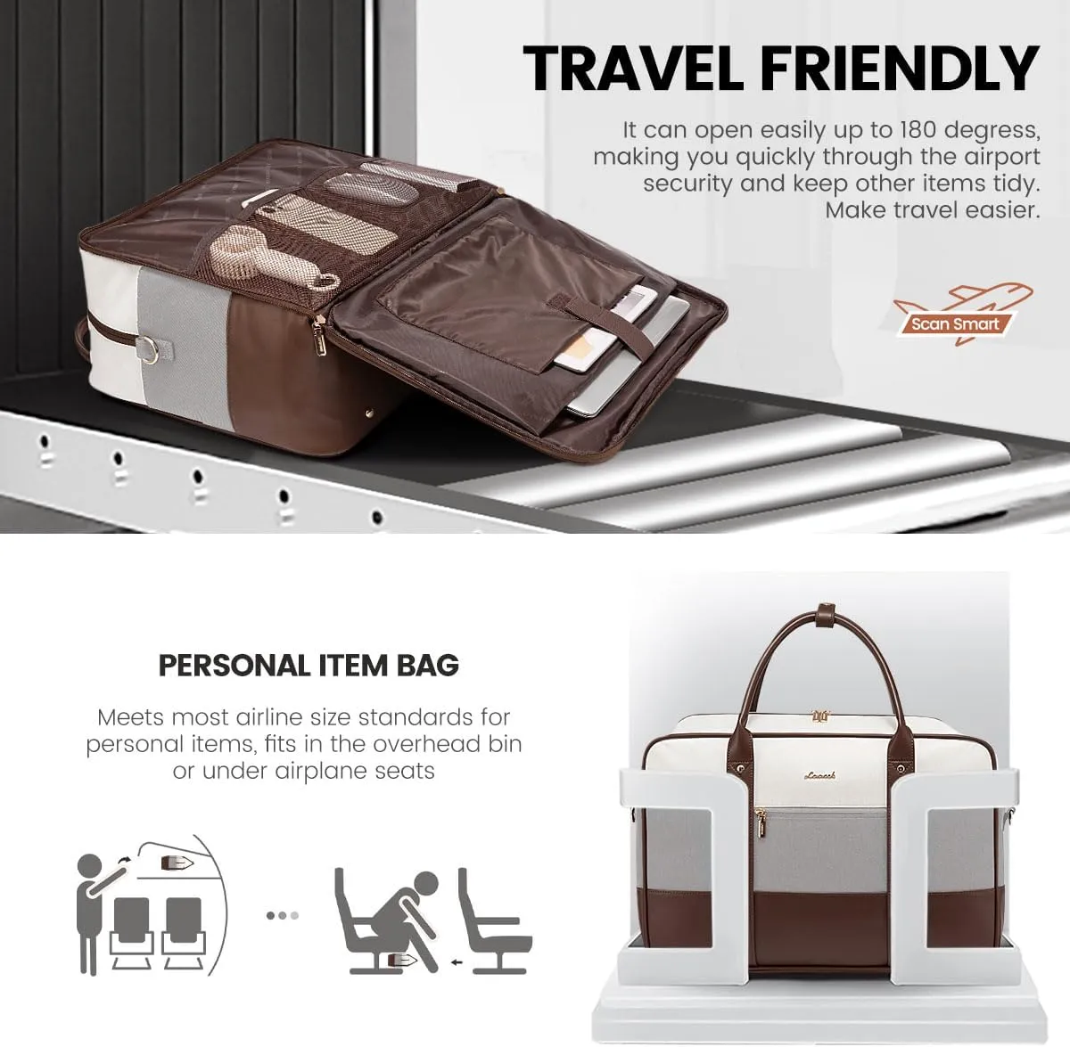 LOVEVOOK Weekender Travel Duffel Bag, Personal Item Duffle Bags for Women with Laptop Compartment, Overnight Bag with Toiletry Bag, Yoga Gym Bag with Wet Pocket, Hospital Bag for Labor and Delivery
