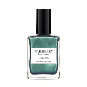 L'Oxygéné Oxygenated Nail Lacquer | Glamazon | Pearlized Green Blue Opaque Polish | UV Protected Long-Wear Nail Polish | 12-Free | Vegan | Certified Halal | Cruelty & Gluten Free | 15 ml